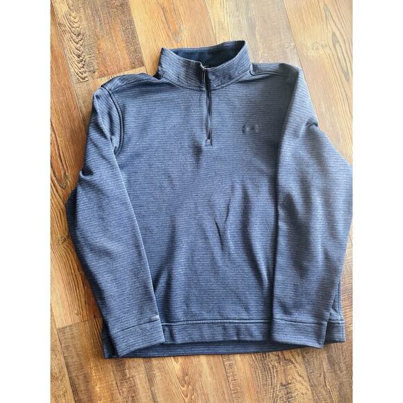 Under Armour Quarter Zip Mens XL Therma Fit Pullover Blue Fleece Lined Comfy 1/4 - Picture 7 of 7